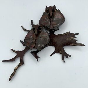 Owl Metal wall Art 9” wide 9.5” high